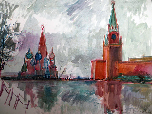13-La Place rouge-Moscou-1982-Aquarelle-65x50-N845