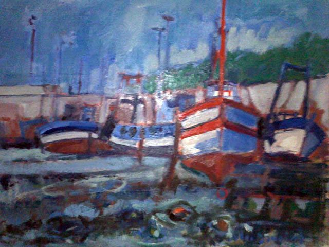 21-Le port d'Erquy-1993-Huile-45x32-N86