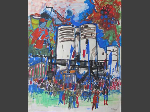 10-N418_Allégorie d'Angers_1971_Aquarelle & gouache 55x65