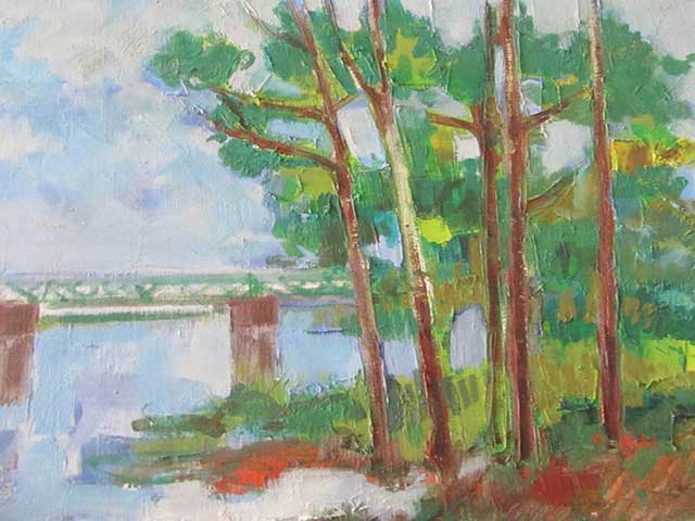 20-N207_St-Mathurin sur Loire 1995_Huile 55x38 signé