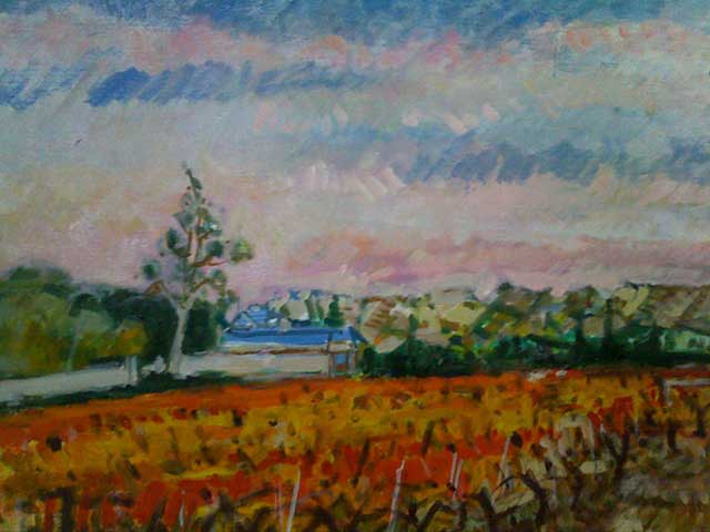 21-N124_Epiré-Vignoble-le Domaine Laroche 1999-Huile 65x54 signé